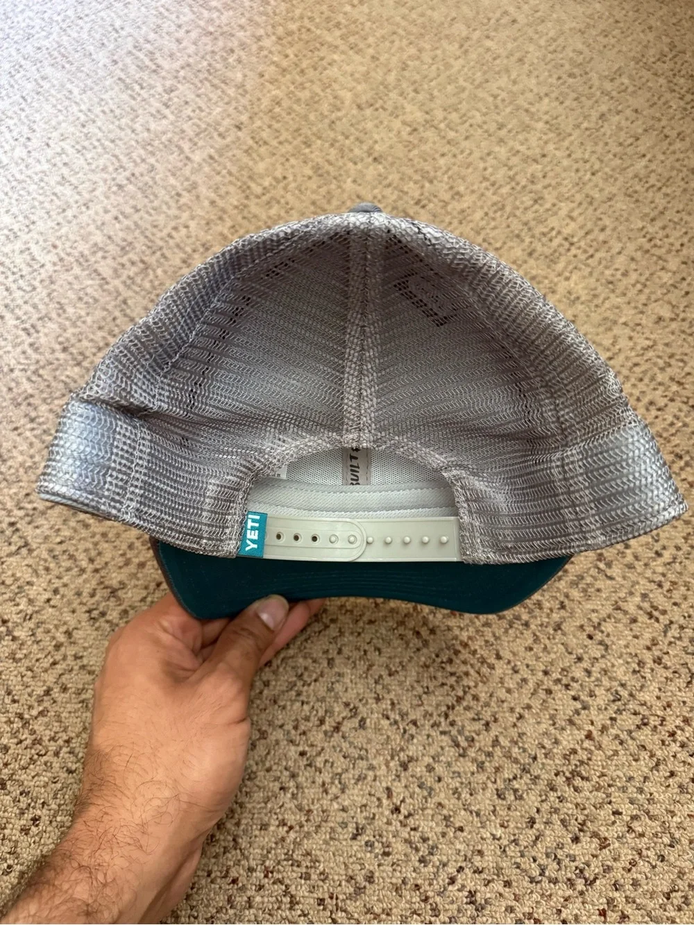 Yeti Gray Mesh Logo Trucker Hat